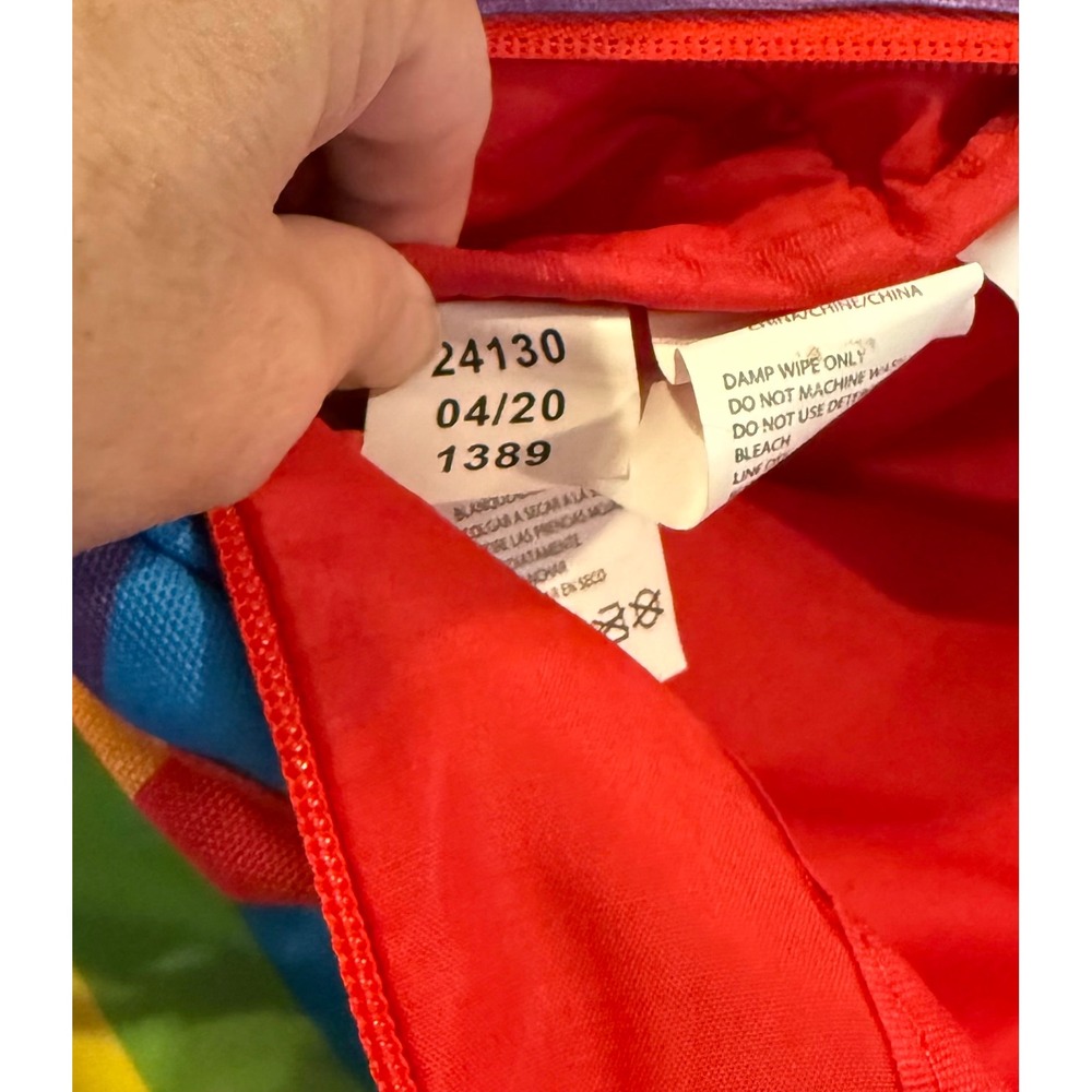 Dickies Unisex Large Backpack Colton Rainbow Striped Canvas Bag Festival School - Picture 4 of 8